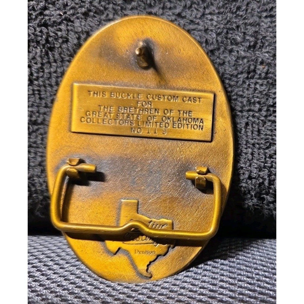 Creative Casting Belt Buckle Masonic Oklahoma AF&AM Collectors #119 - Picture 4 of 6